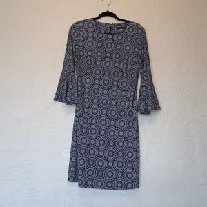 Tommy Hilfiger Womens Shift Dress Dot Floral Print Short Sleeve Back Zip Size 4